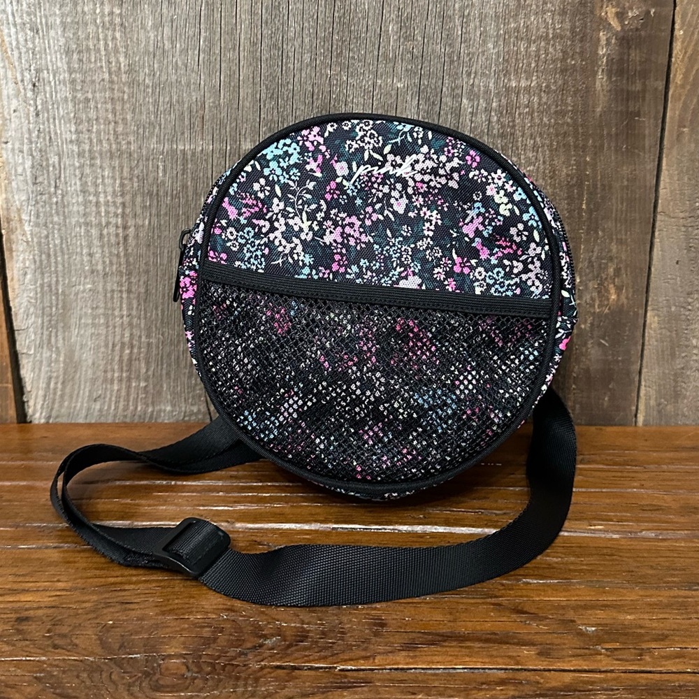 PINK Victoria’s Secret Crossbody / Fanny Pack Convertible Purse Black Floral